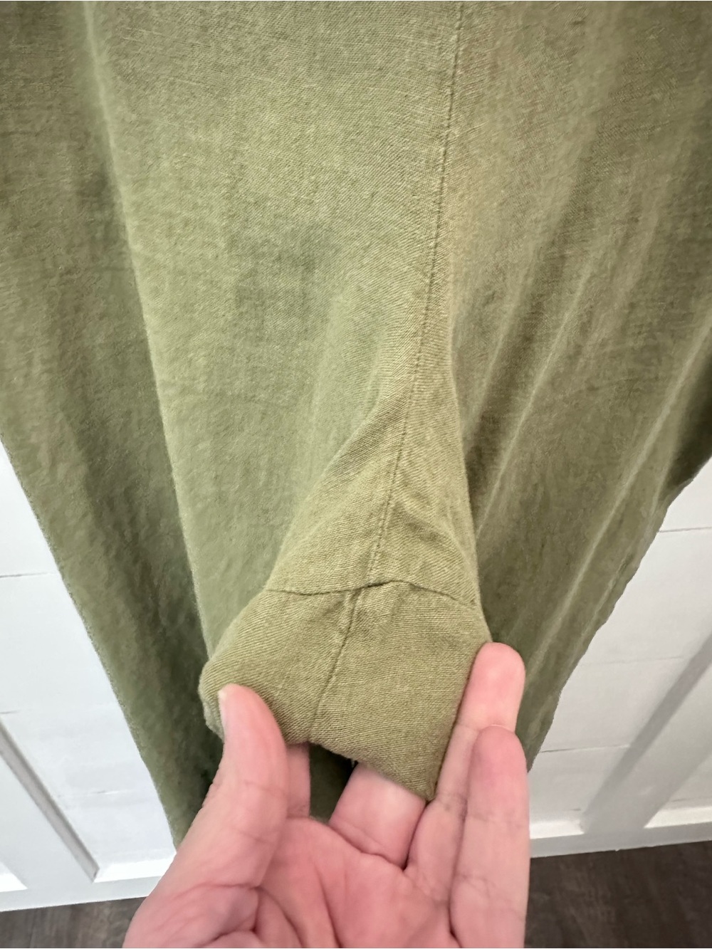Flax Wide-Leg Linen Pants in Olive Green - Picture 6 of 14